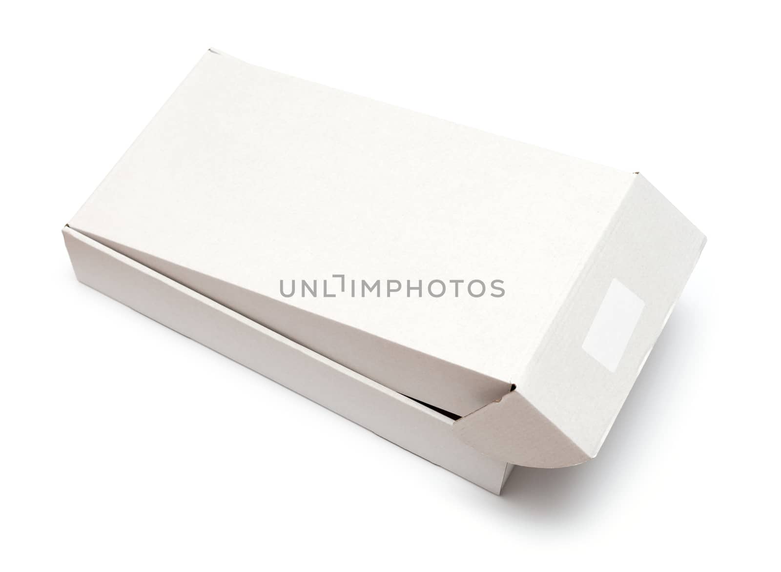 Blank white box isolated on white background by DNKSTUDIO