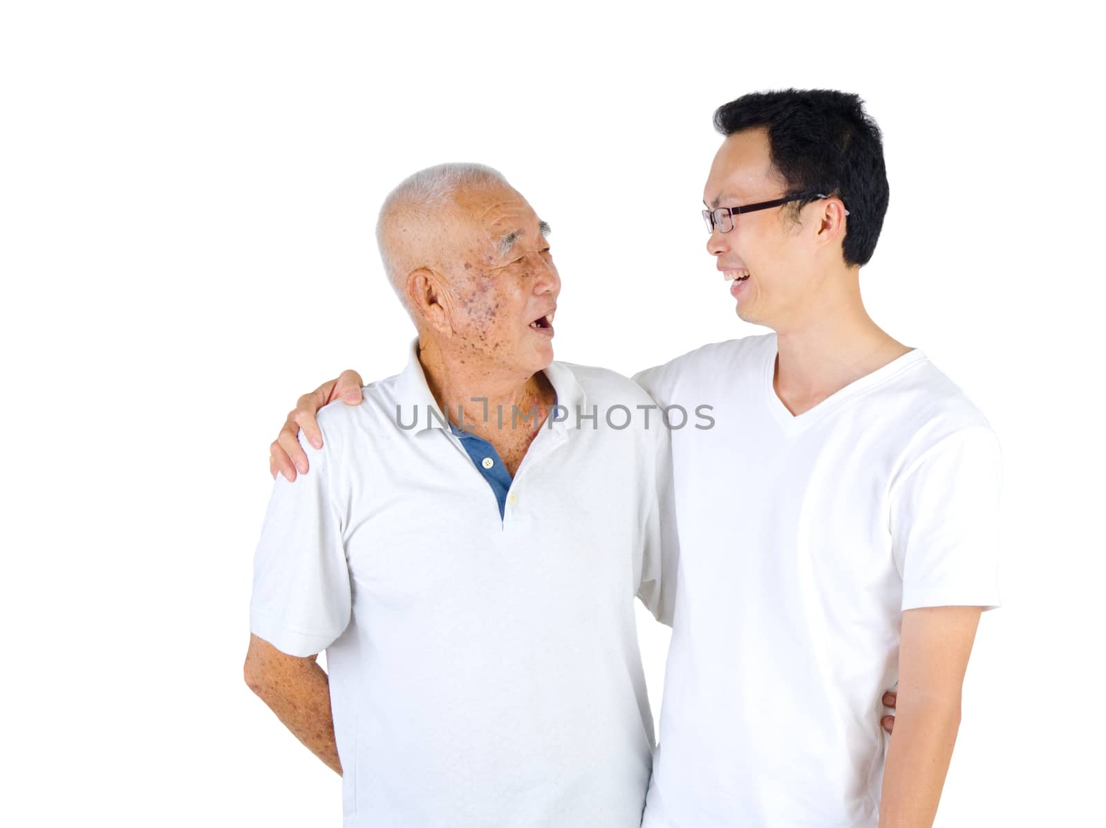 Conversation between senior man and son