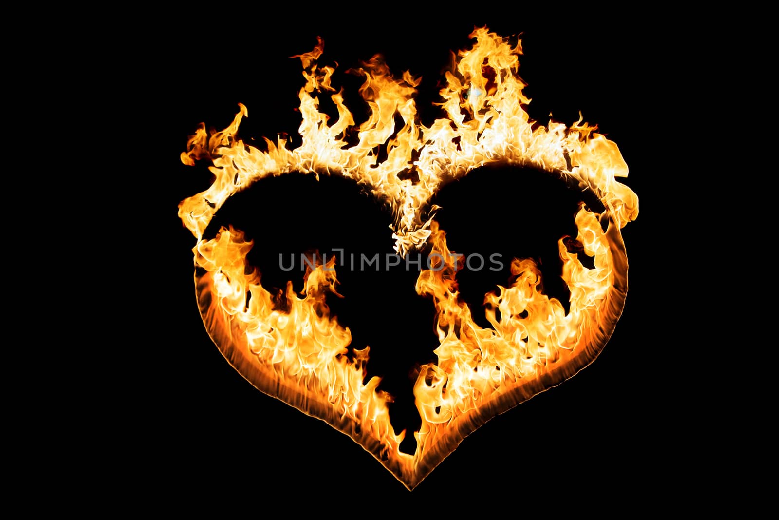 Heart of Fire on black background
