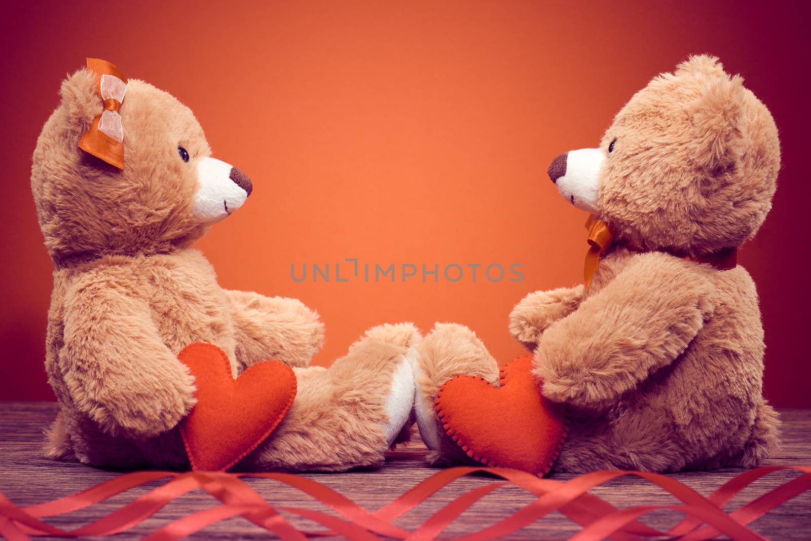 Valentines Day. Love. Couple Teddy Bears, vintage by 918