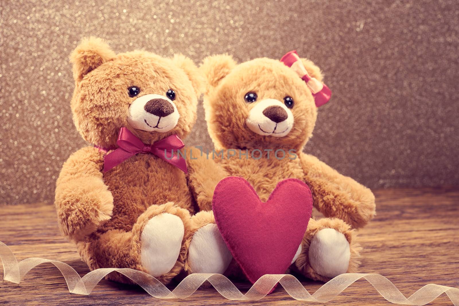 Valentines Day. Love heart. Couple Teddy Bears  by 918