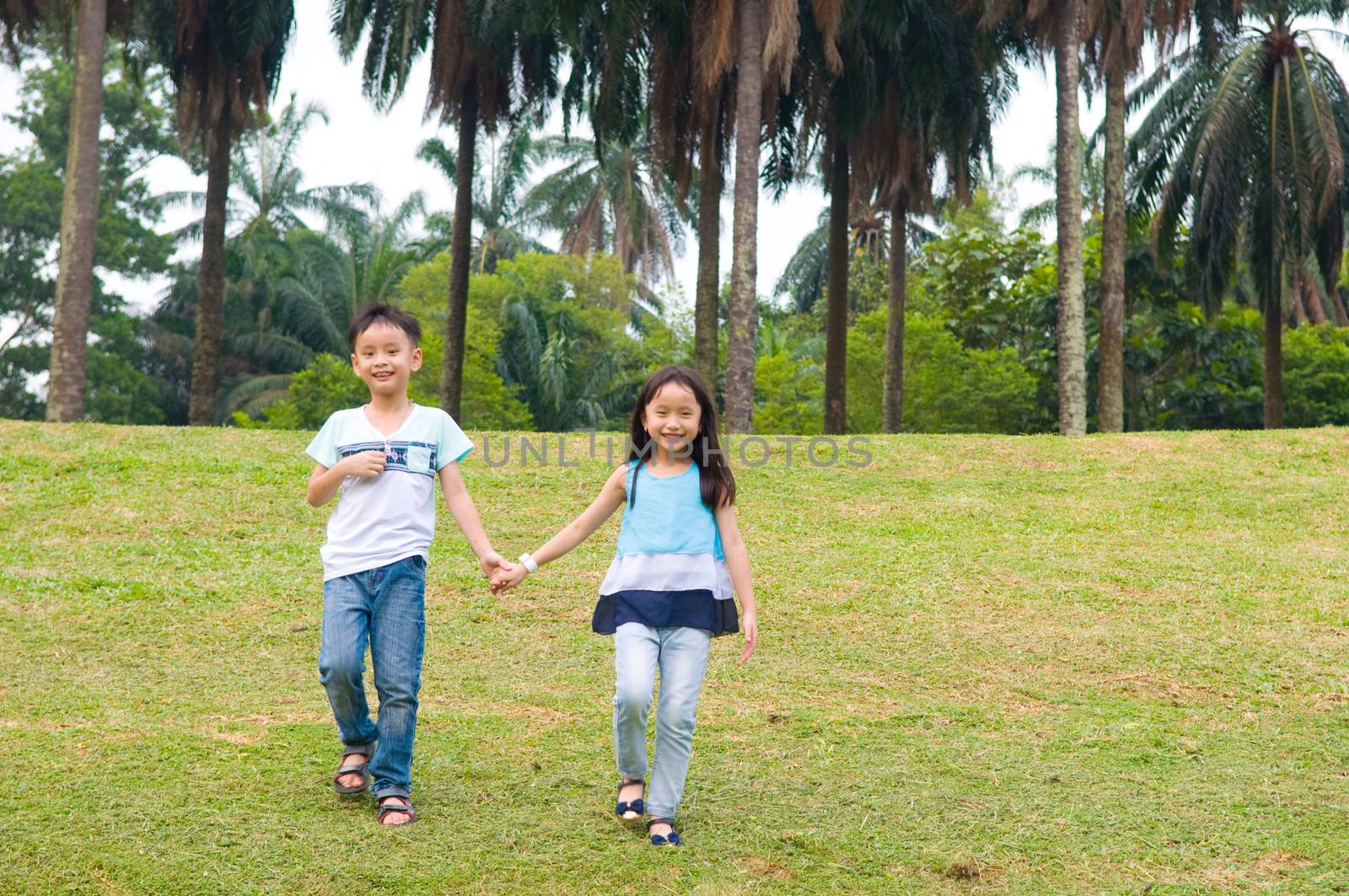 Children having fun at outdoor park