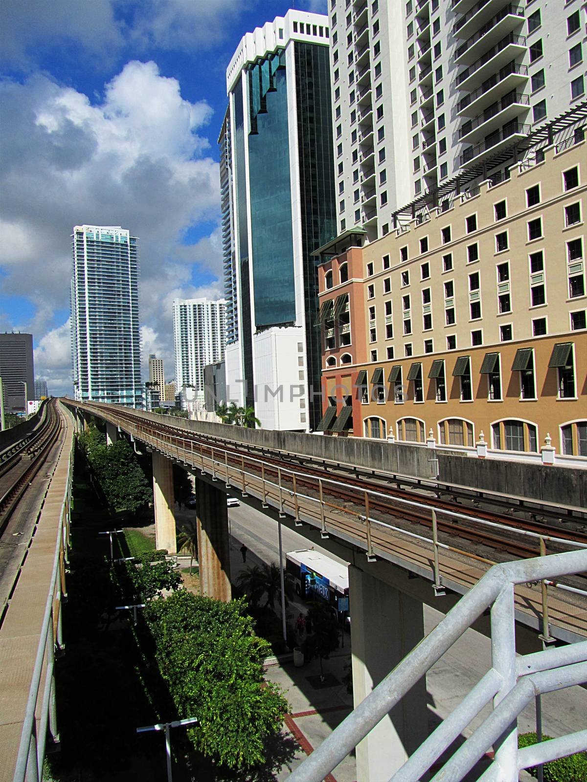 A panoramic illustration of Miami downtown