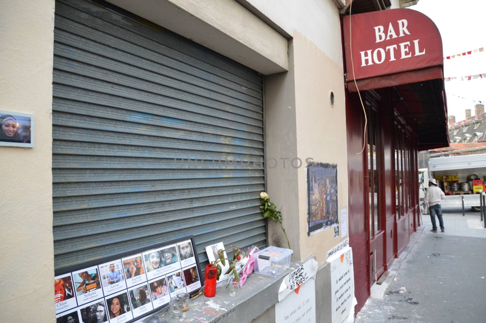 FRANCE, Paris: Le Carillon, the popular Paris located on rue Bichat, bar where 15 people were killed during terror attacks in November, reopens its doors again on January 13, 2016, two months after the attacks. Gunmen and suicide bombers went on a killing spree in Paris on November 13, attacking the concert hall Bataclan as well as bars, restaurants and the Stade de France. Islamic State jihadists operating out of Iraq and Syria released a statement claiming responsibility for the coordinated attacks that killed 130 and injured over 350.