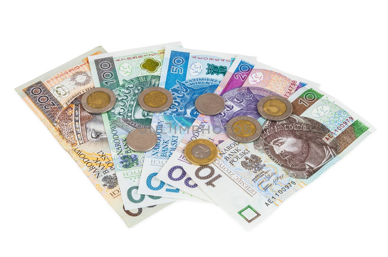 Set of new polish banknotes and coins by mkos83