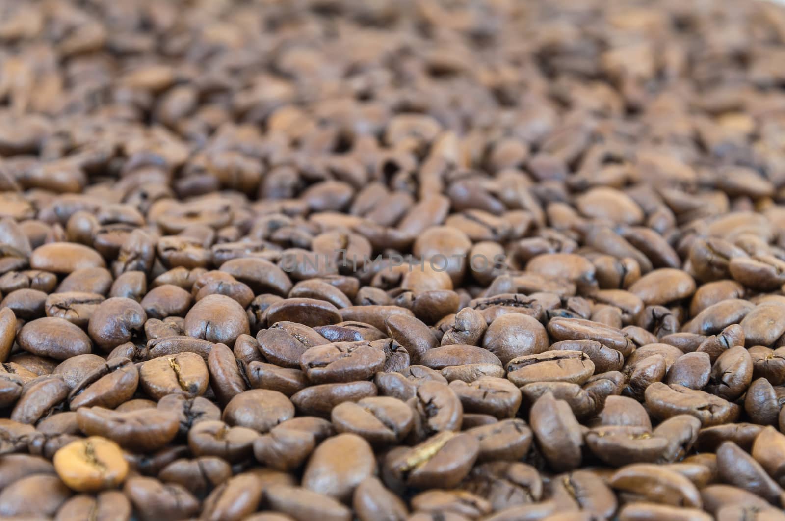 Closeup of coffee beans texture for background