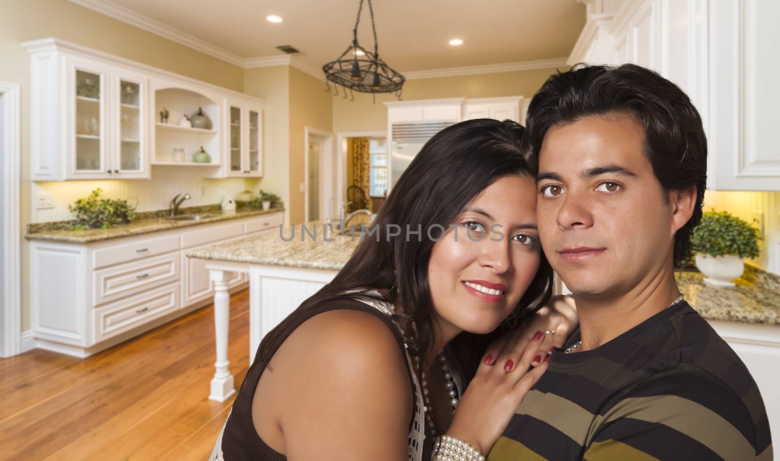 Hispanic Couple Inside Custom Kitchen Interior by Feverpitched