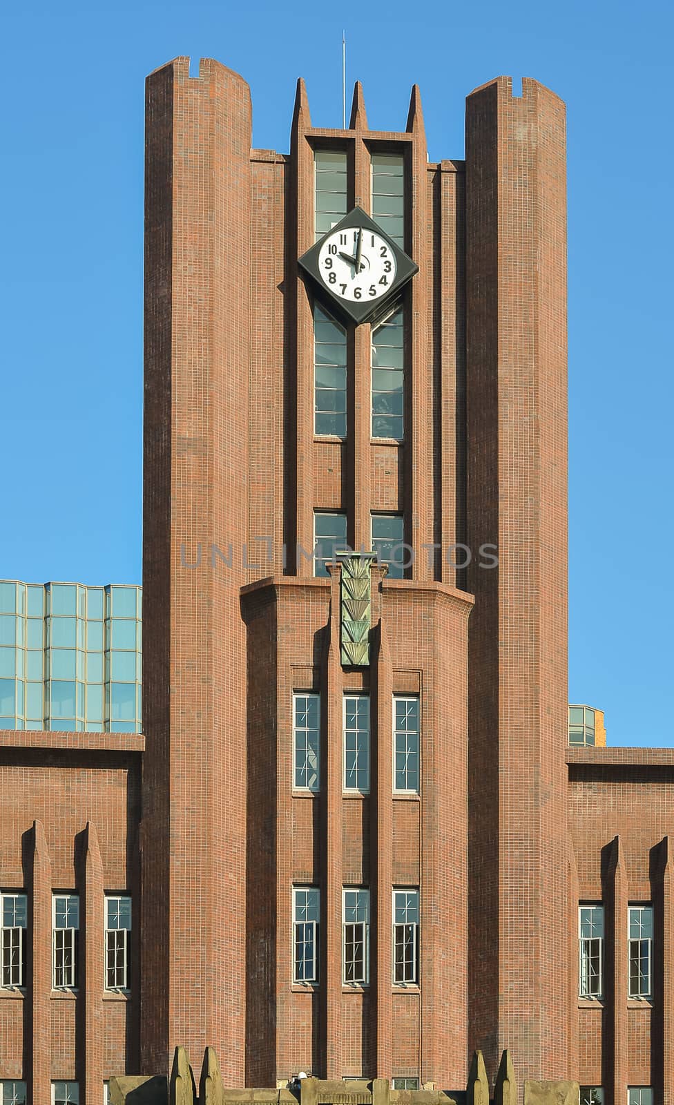 Clock tower building in Tokyo University; 10.00 a.m.; Japan