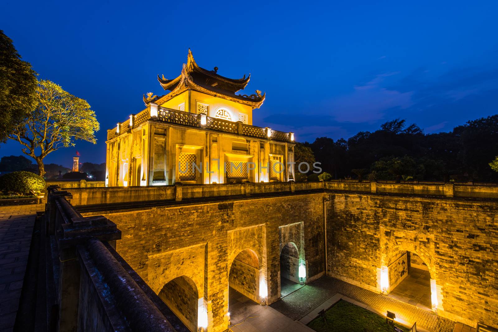 The Imperial Citadel of Thang Long  is the cultural complex comprising the royal enclosure first built during the Lý Dynasty and subsequently expanded by the Trần, Lê and finally the Nguyễn Dynasty. The ruins roughly coincide with the Hanoi Citadel today.