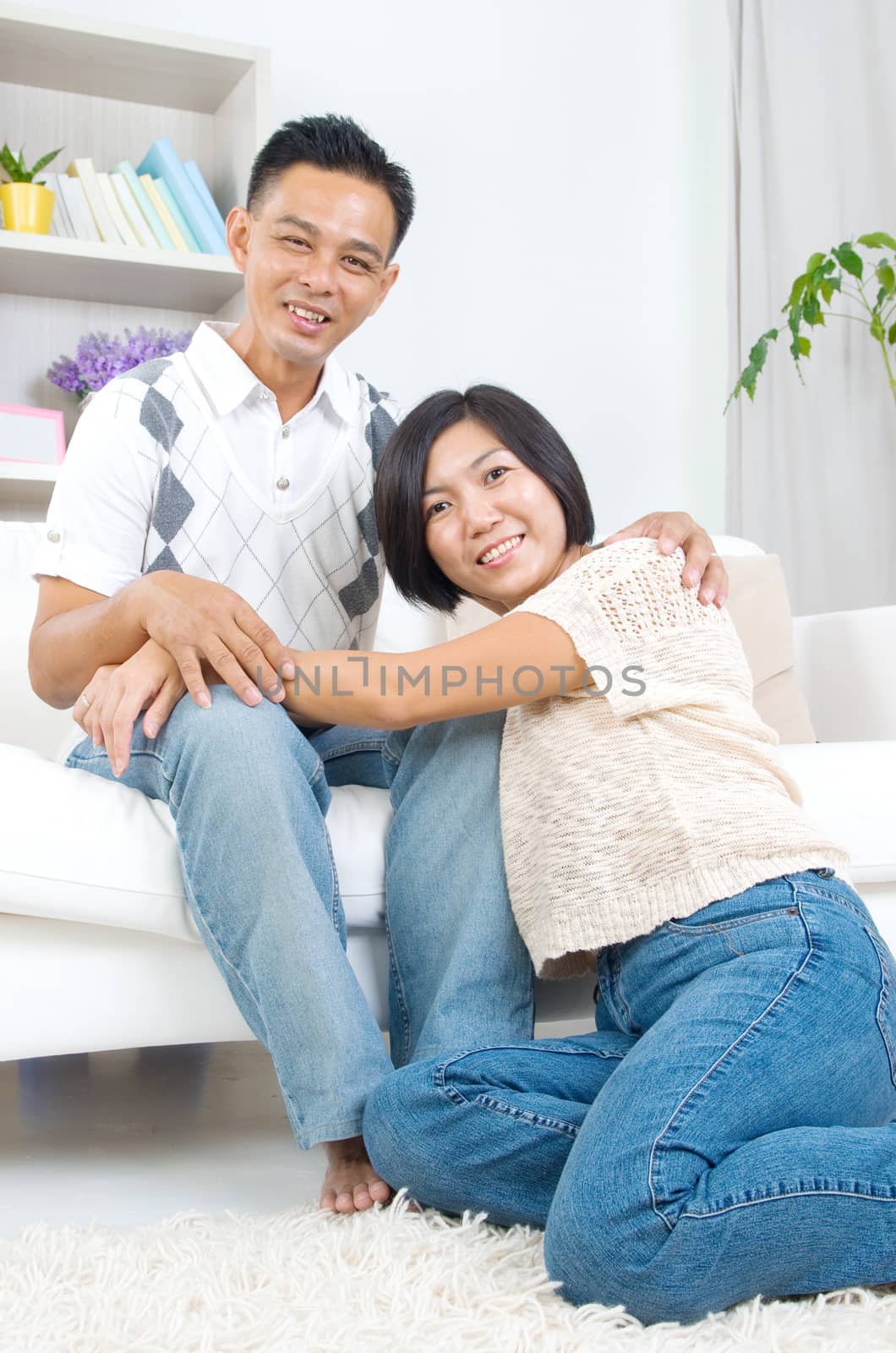 indoor portrait of asian couple