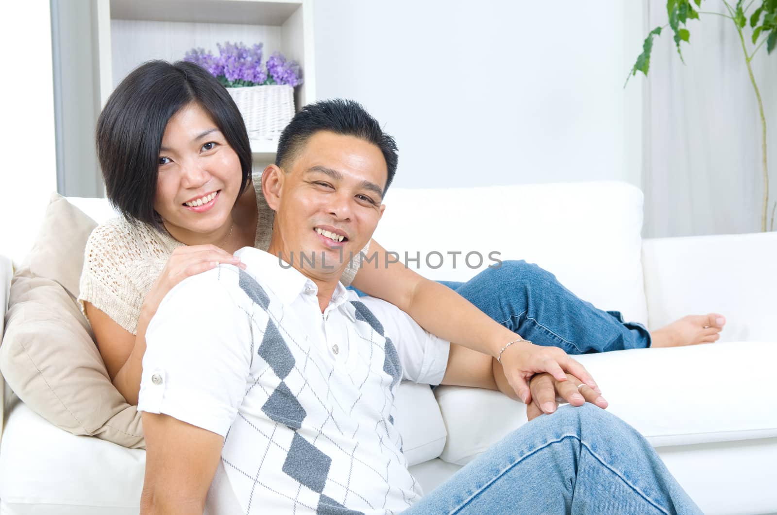 indoor portrait of asian couple