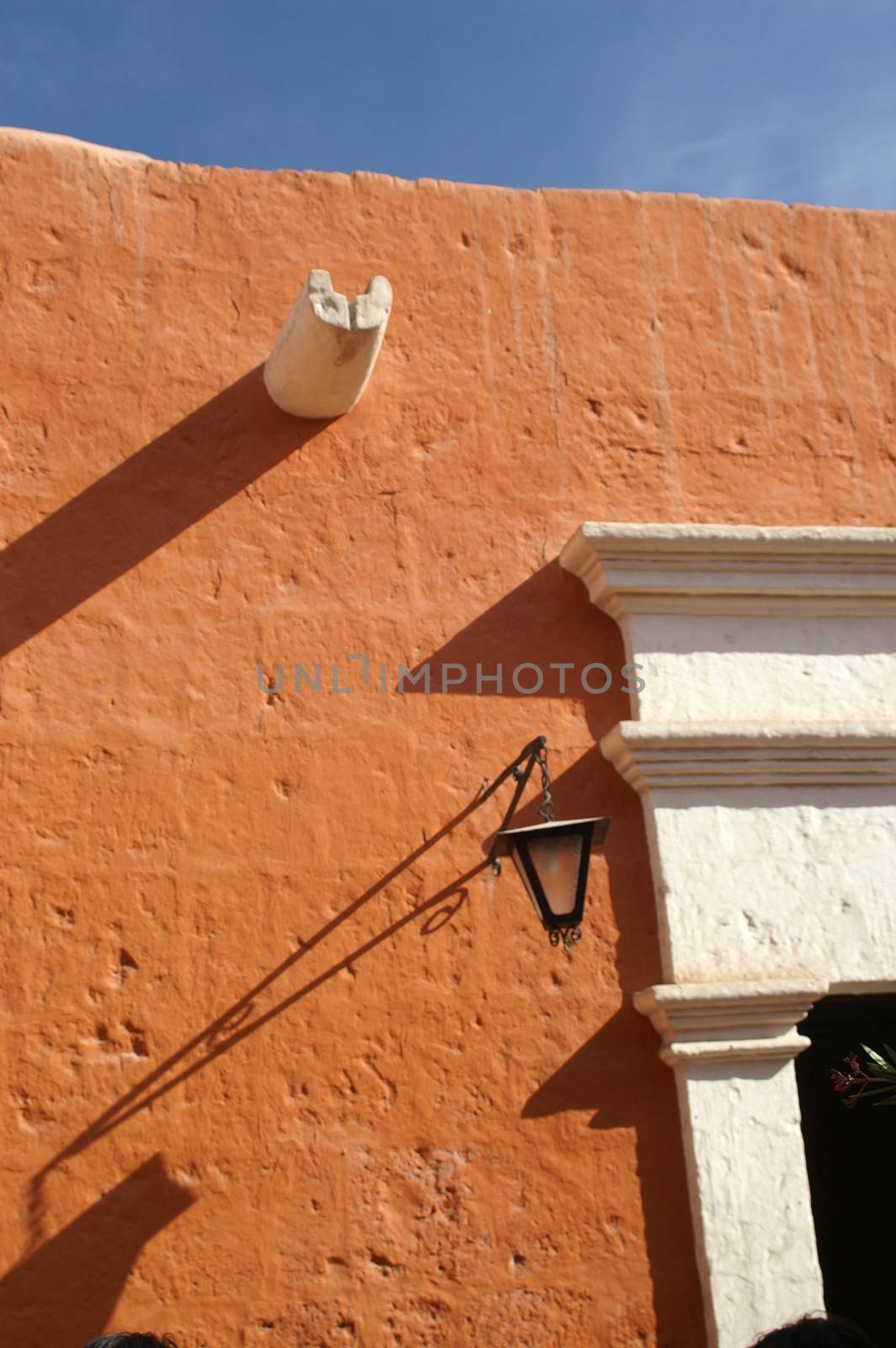 Red and White colors of old monastery Santa Catalina in Arekipa, Peru