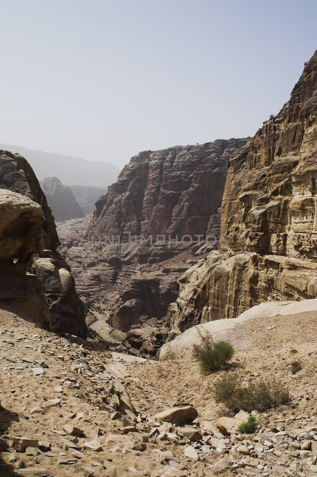 Tourist vacation in nabatean town Petra, beduins experience, Jordan