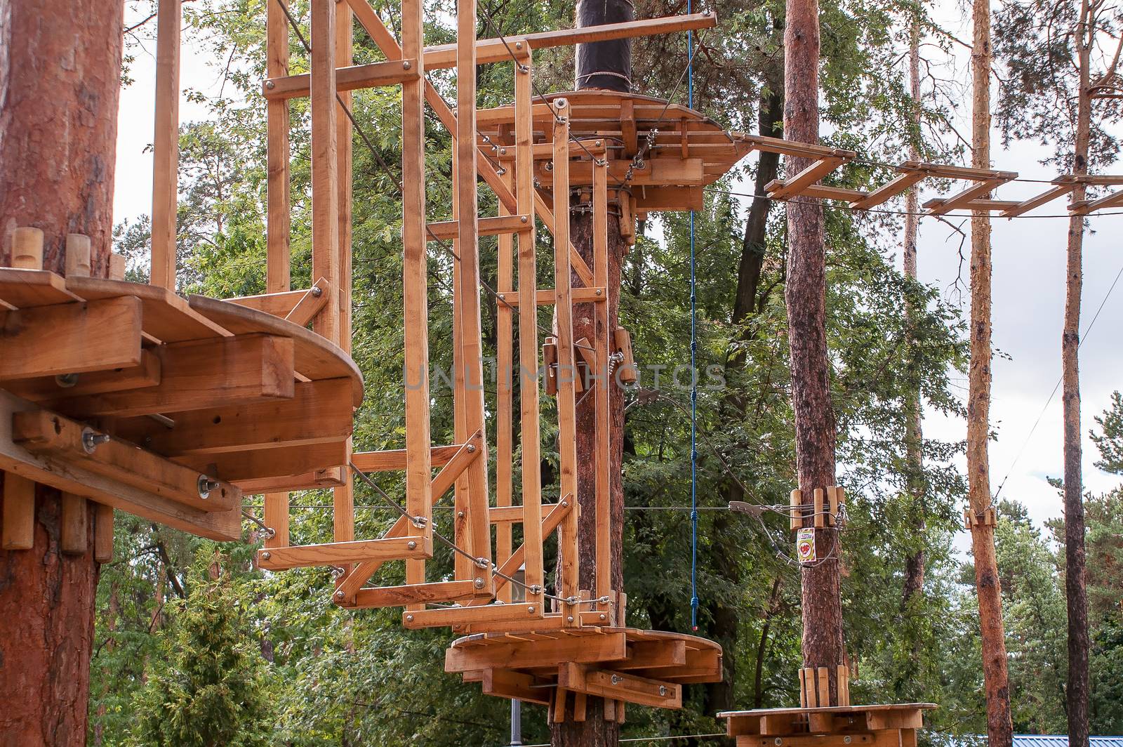  Extreme hanging rope park in the middle of the forest for fun 