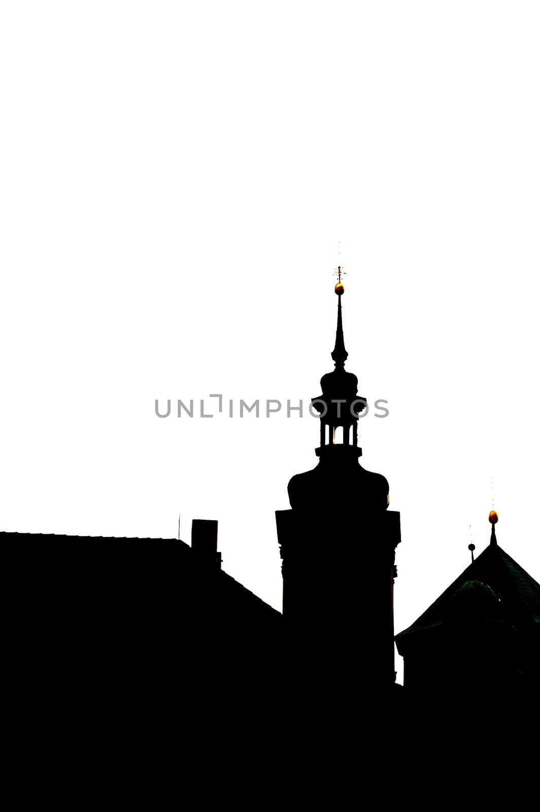 silhouette of prague church by javax