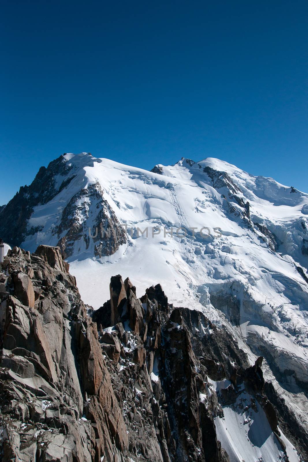 Show landscape in high mountain for tourist attraction in chamonix