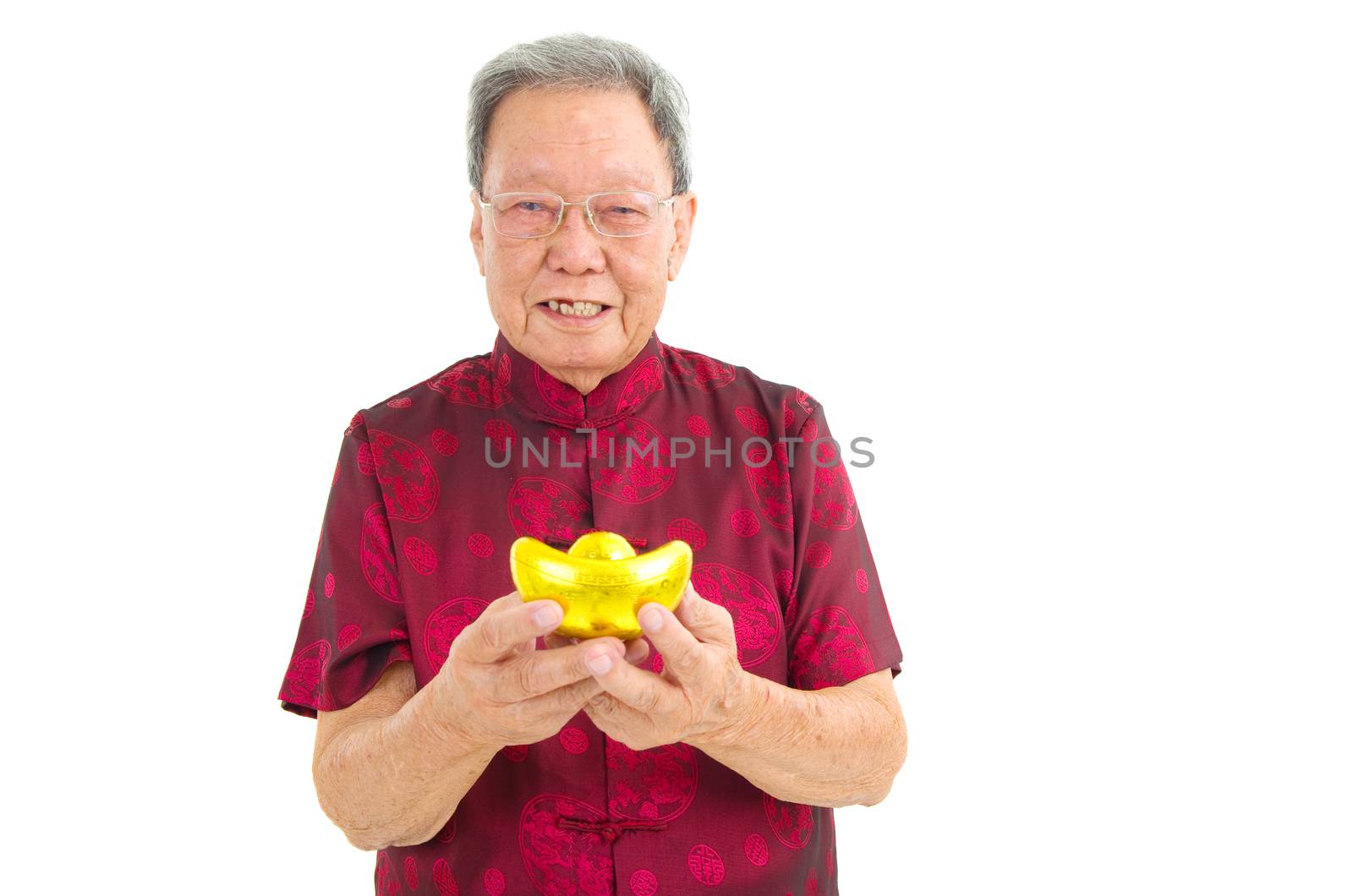 Asian senior man celebrate chinese new year