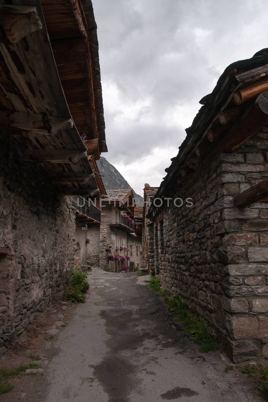 French alps bonneval sur arc beautifull old village in mountain