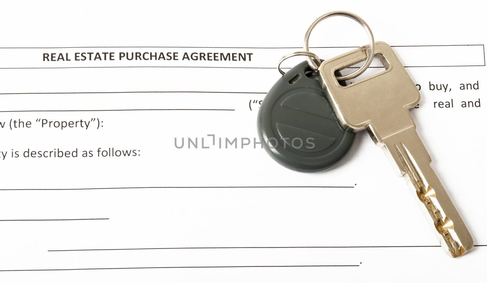 Contract with key and real estate purchase agreement