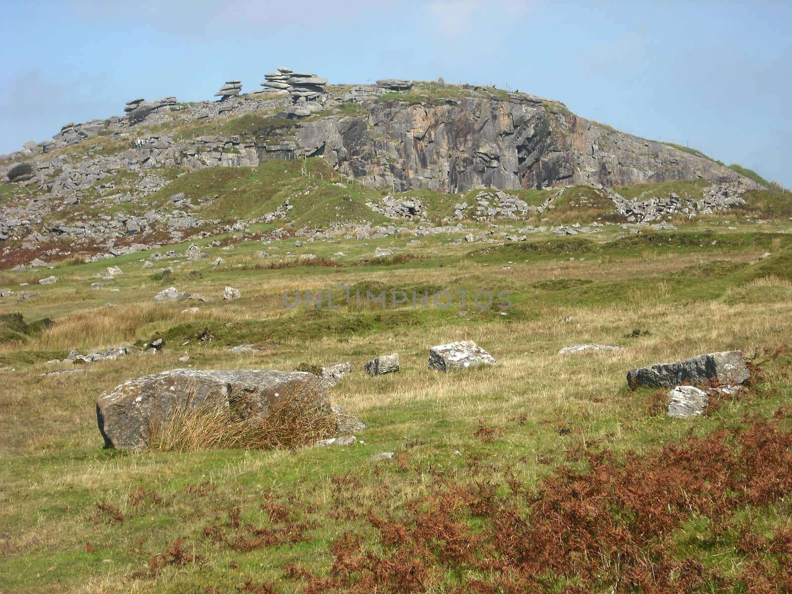 Granite quarry and rocky tor on Bodmin Moor, Cornwall .UK.