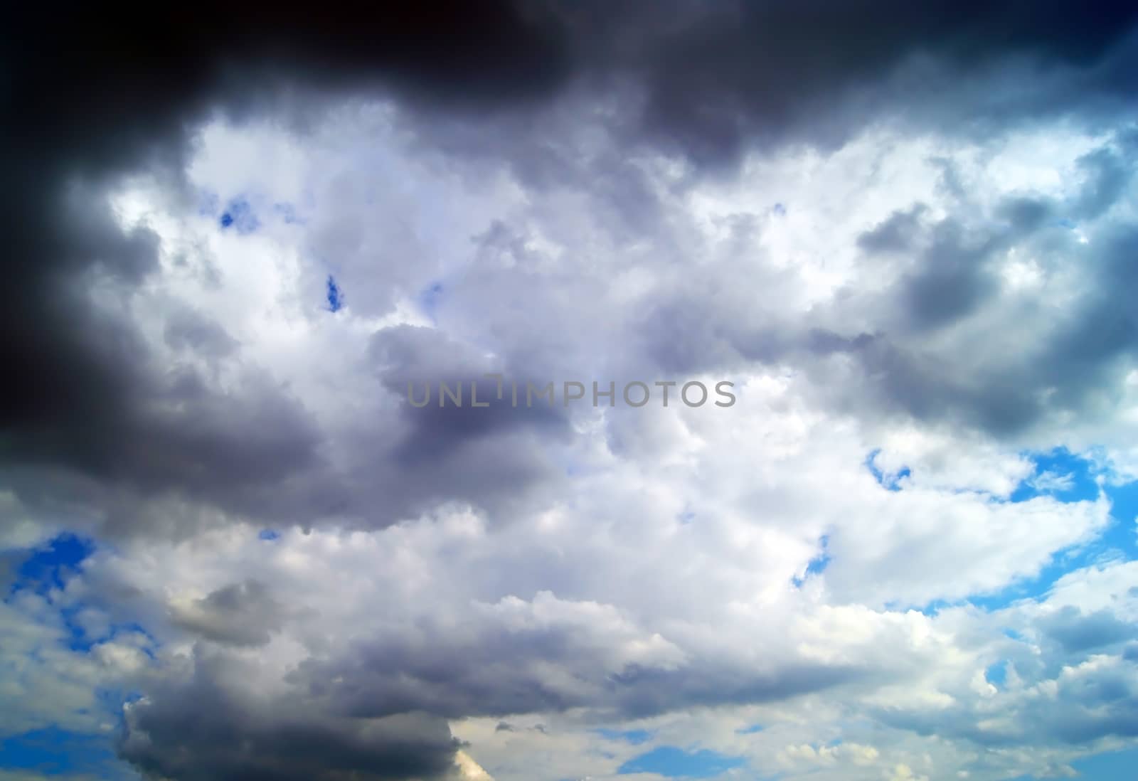 Heavy clouds in the sky before storm