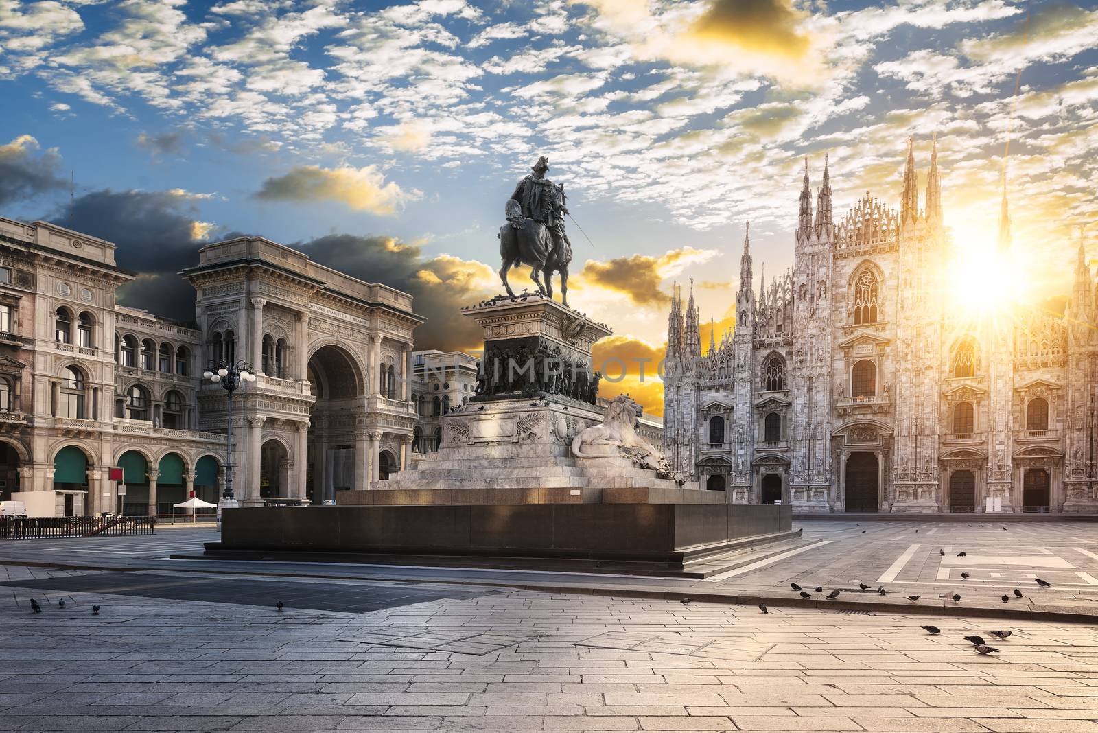 Duomo at sunrise, Milan, Europe.