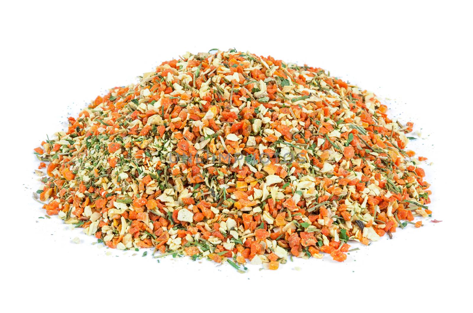 Heap of vegeta spices isolated on white background