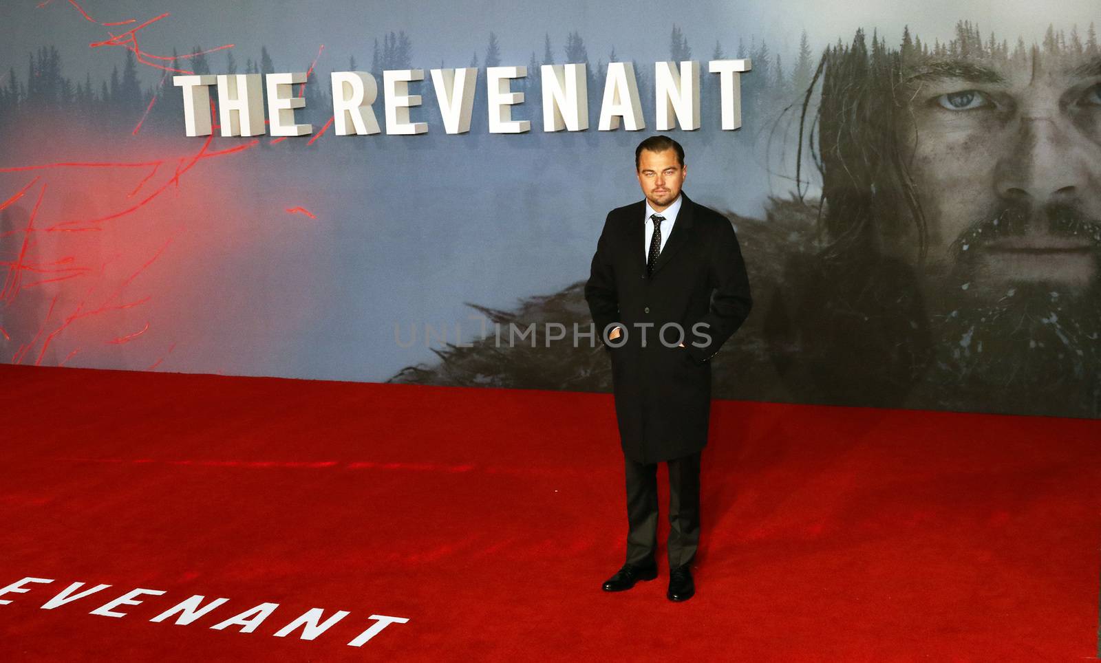 UK, London: Leonardo DiCaprio arrives on the red carpet at Leicester Square in London on January 14, 2016 for the UK premiere of the Revenant, Alejandro Gonzalez Inarritu's Oscar-nominated film starring DiCaprio.