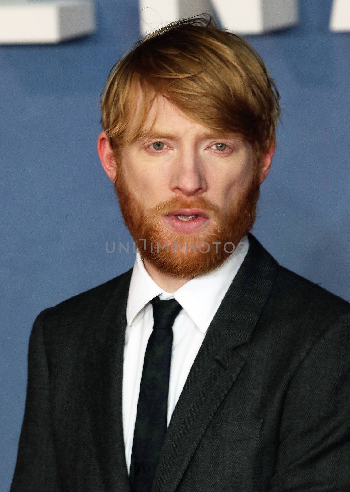 UK, London: Domhnall Gleeson arrives on the red carpet at Leicester Square in London on January 14, 2016 for the UK premiere of the Revenant, Alejandro Gonzalez Inarritu's Oscar-nominated film starring Leonardo DiCaprio.