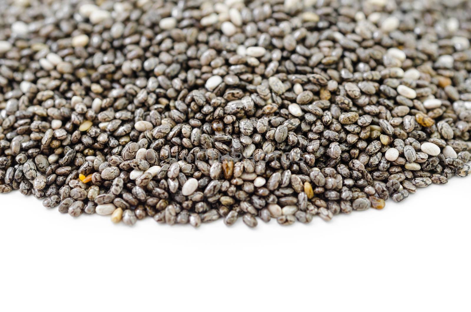 chia seeds isolated on white background.