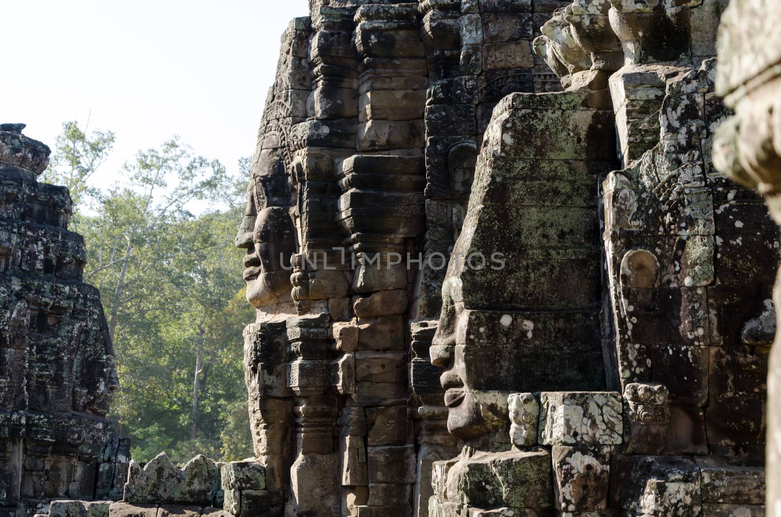 Bayon temple in Angkor Thom by siraanamwong