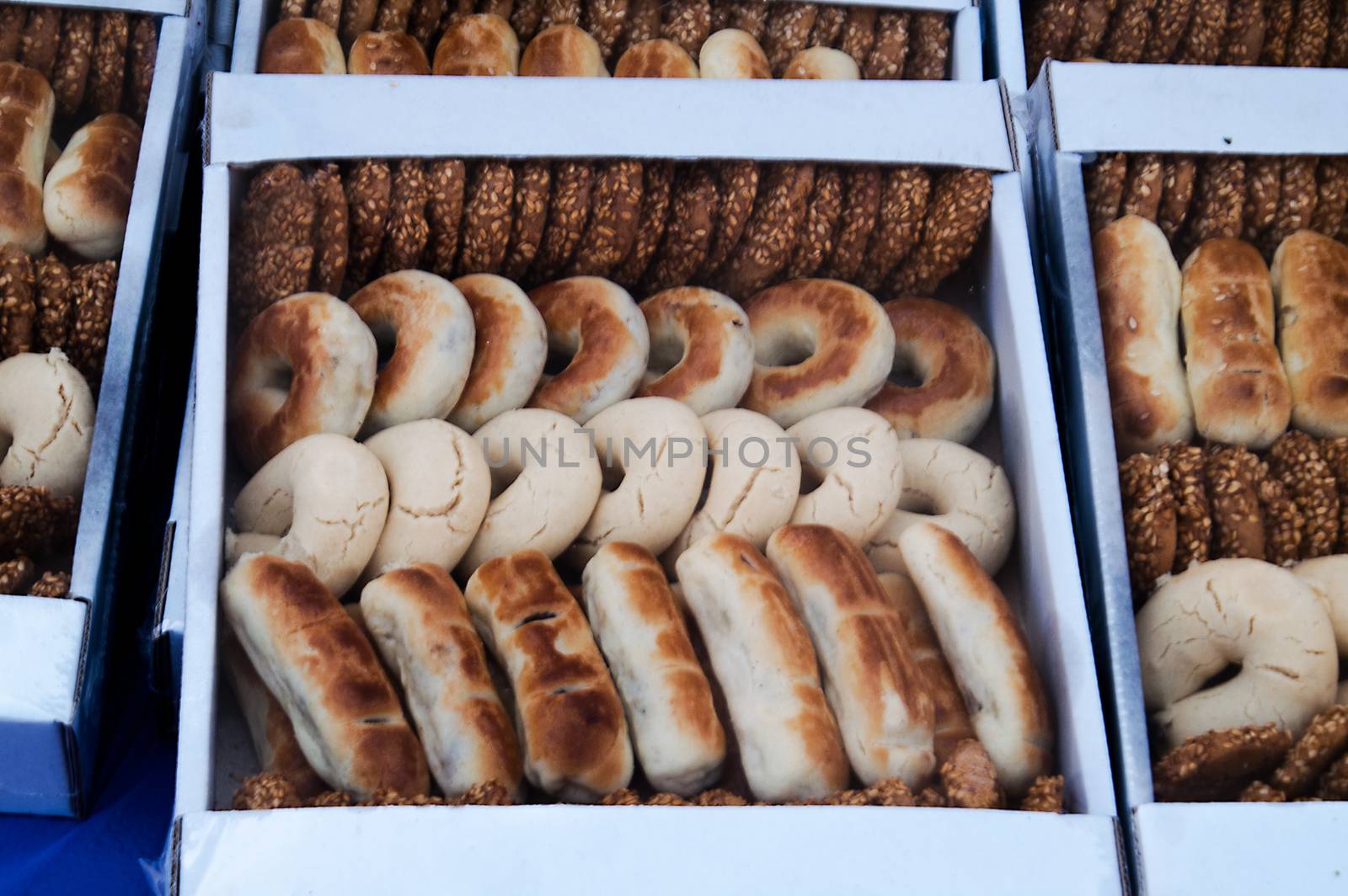 variety of sweets packed in several boxes 