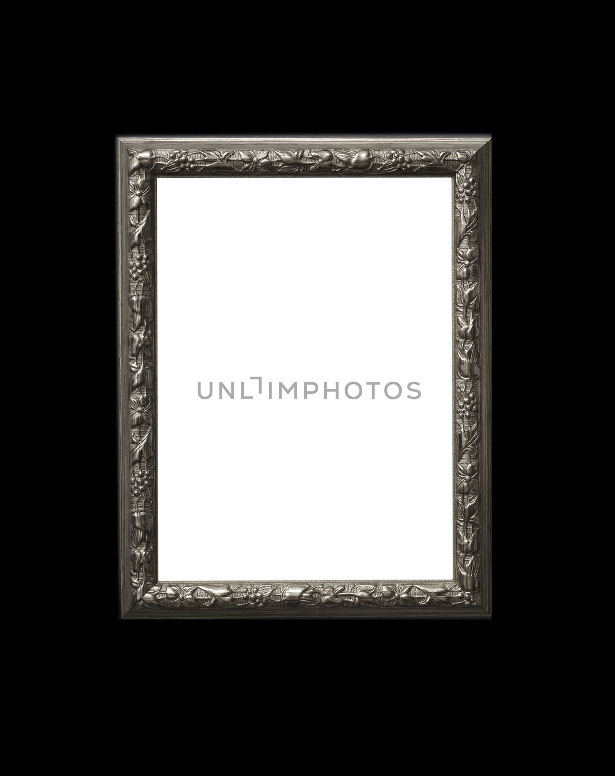 Vintage and blank photo frame on old wooden background by ohhlanla
