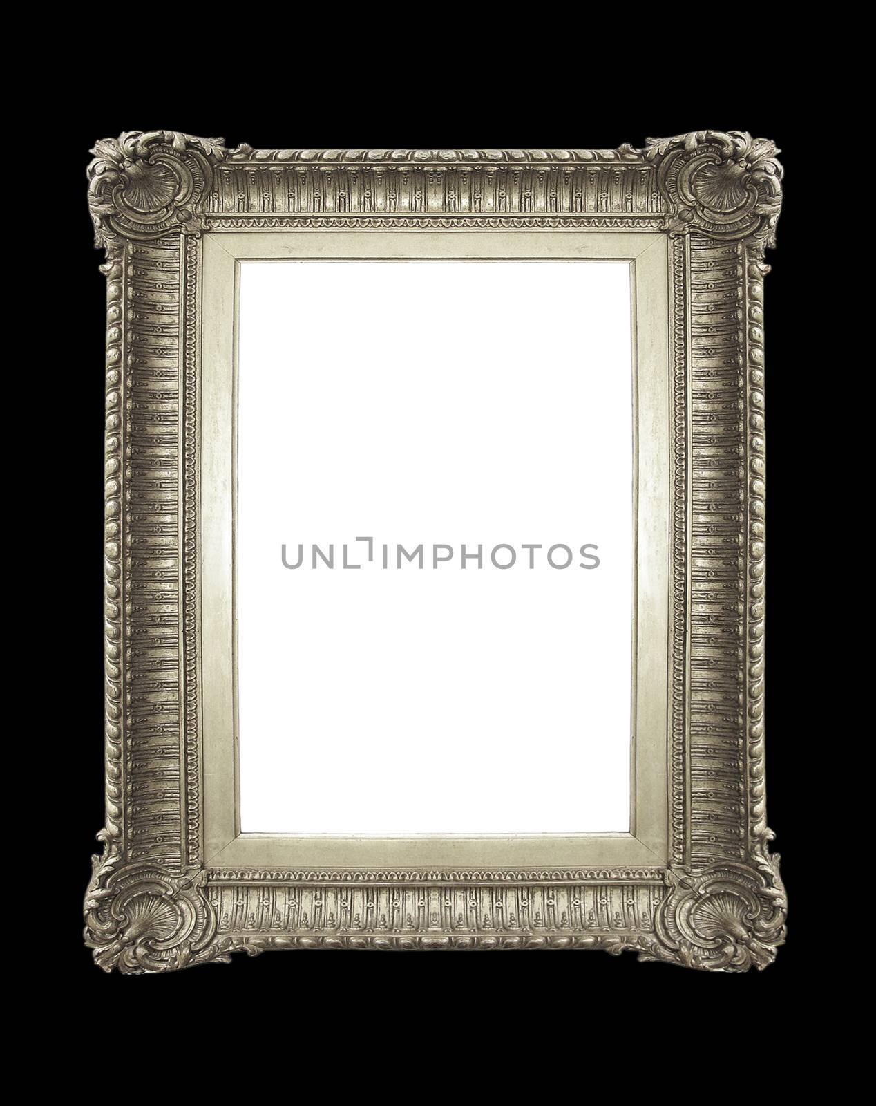 Vintage and blank photo frame on old wooden background by ohhlanla