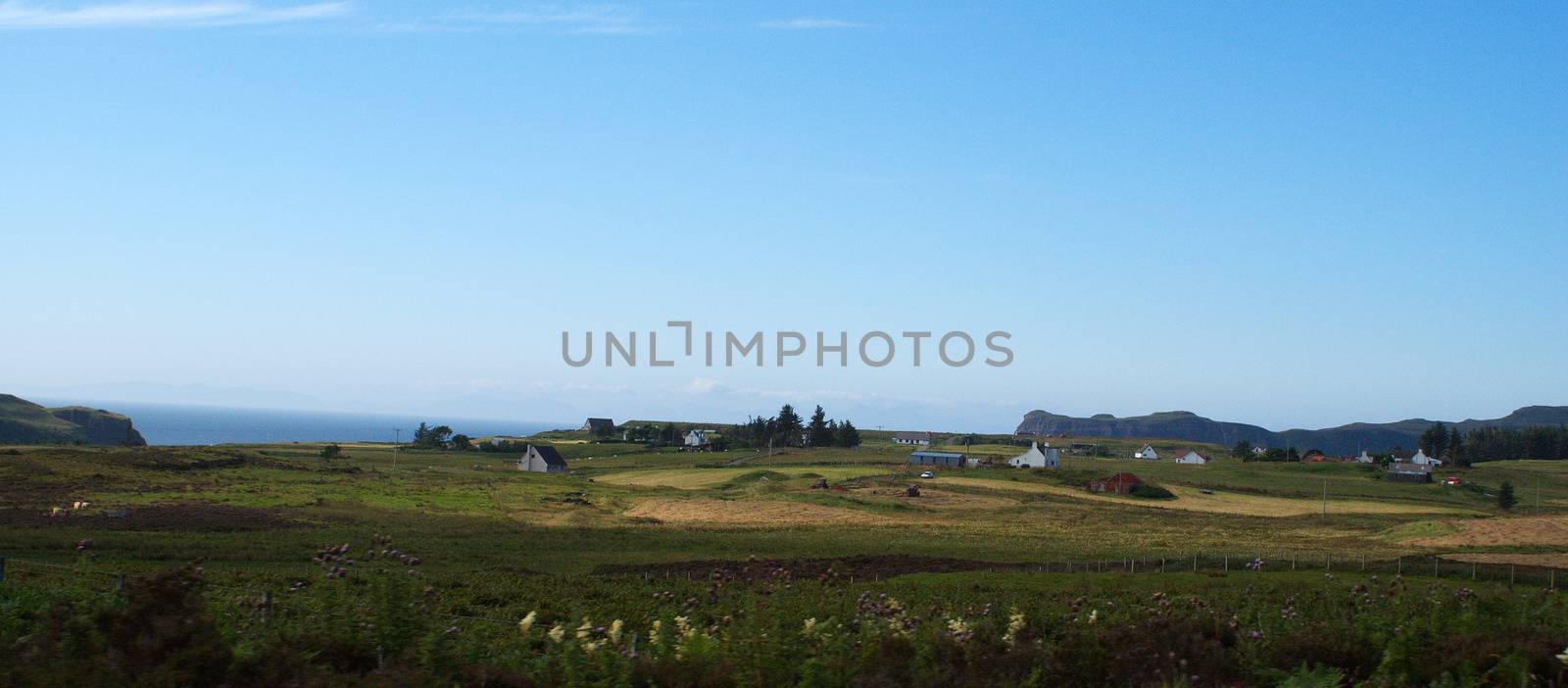 sea and slky on skye island - scotland tourism in nature