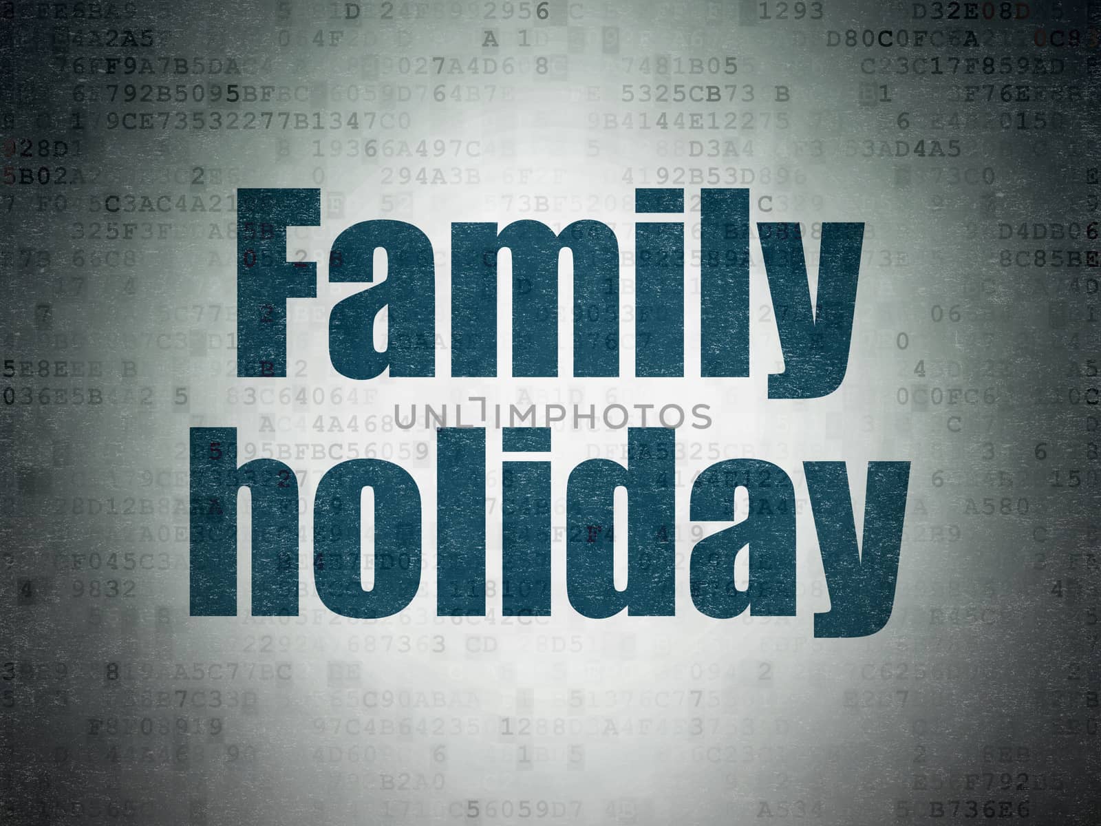 Tourism concept: Painted blue word Family Holiday on Digital Paper background
