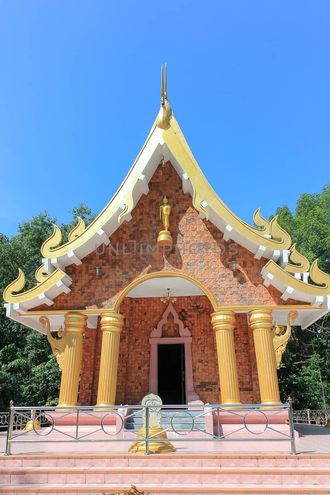 Thai traditional church which donate by people in countryside village in Public Temple