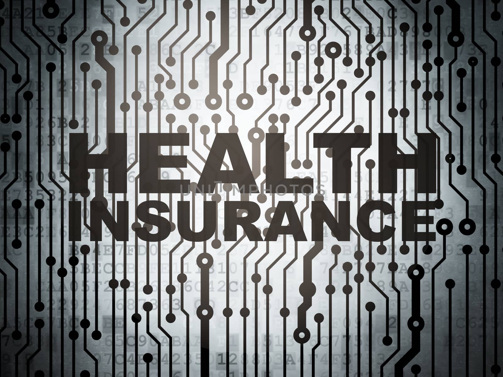 Insurance concept: circuit board with Health Insurance by maxkabakov