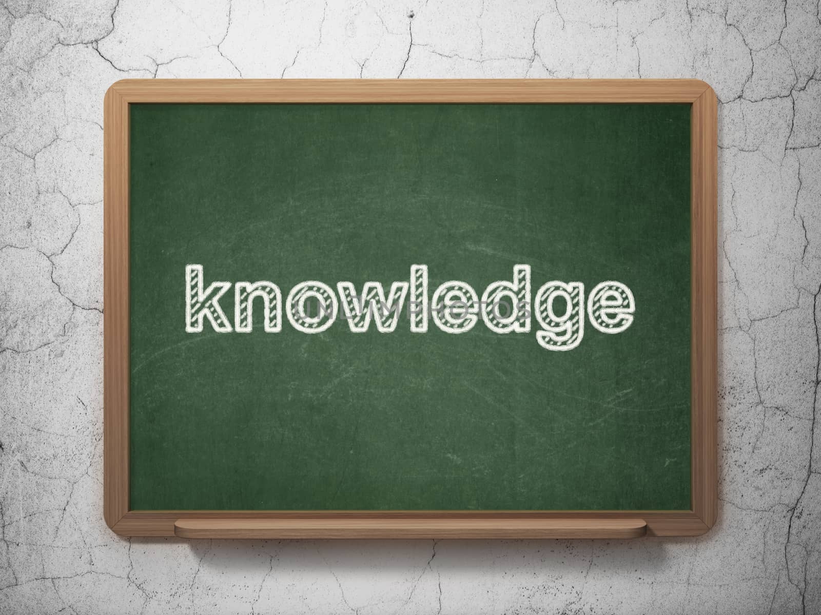 Education concept: text Knowledge on Green chalkboard on grunge wall background