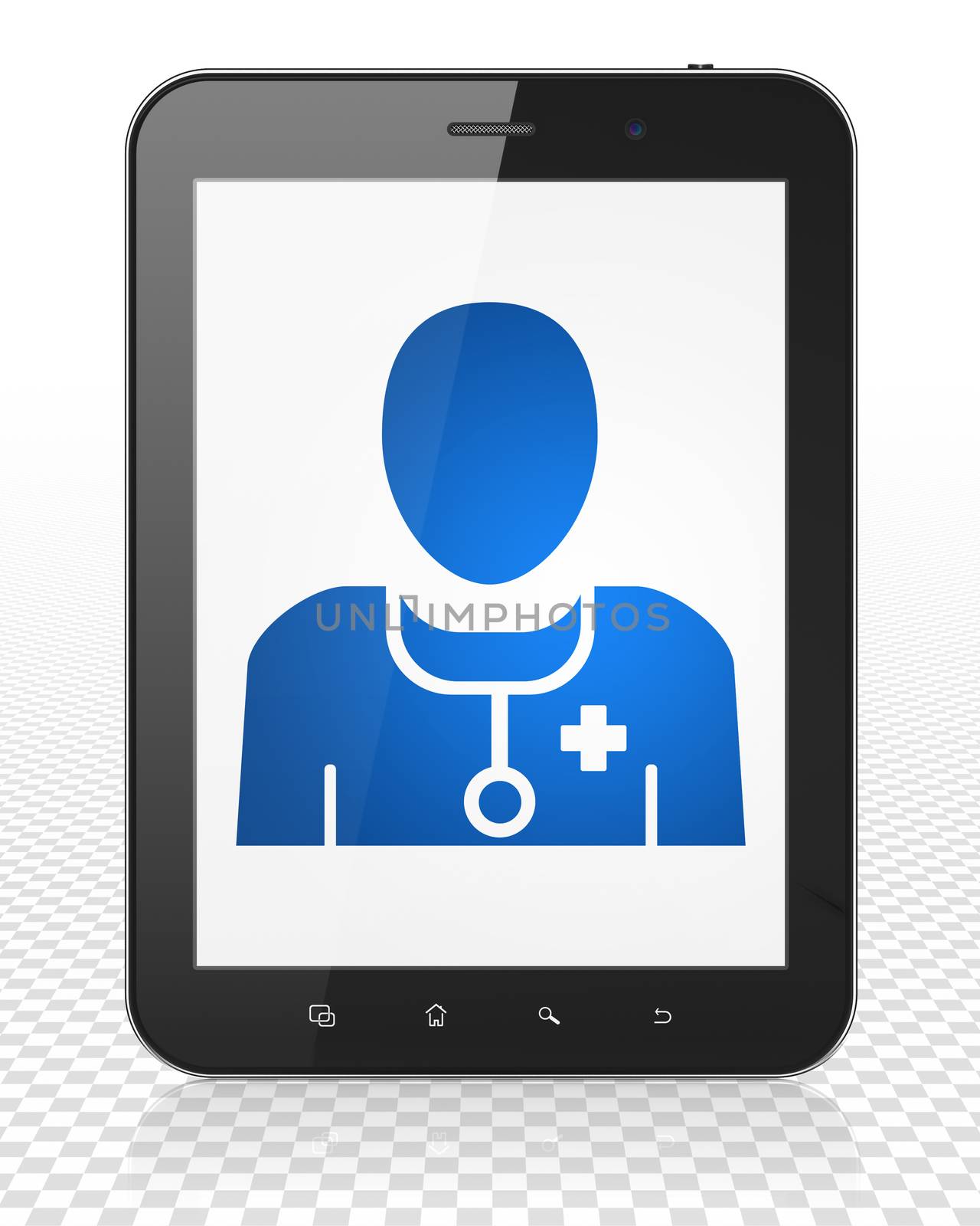 Health concept: Tablet Pc Computer with Doctor on display by maxkabakov