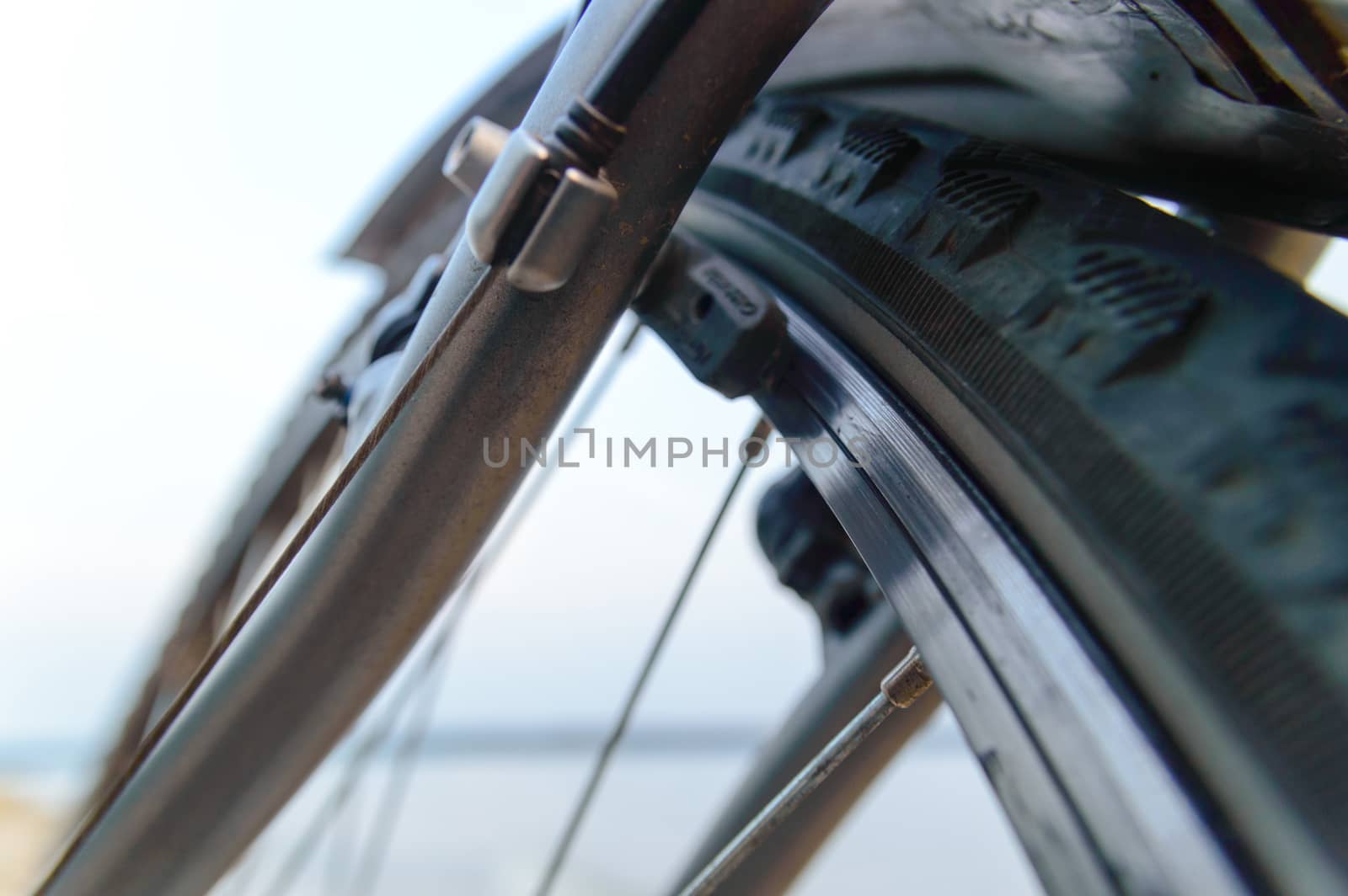 color bike, small parts of bike in sunny day