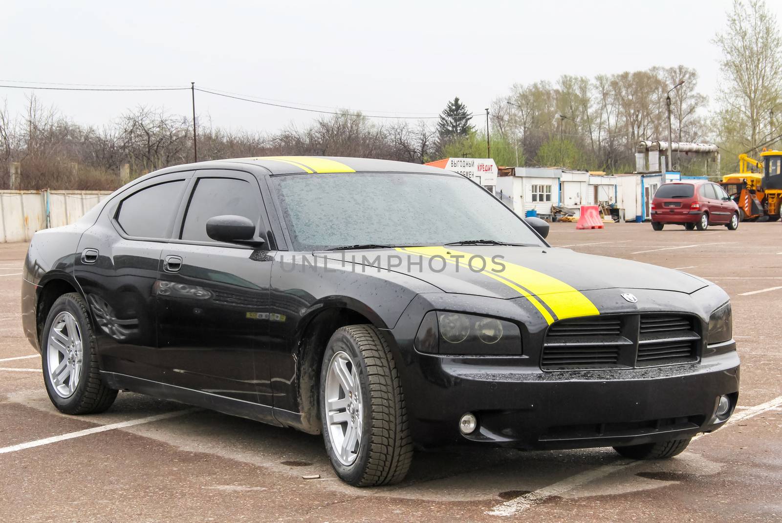 UFA, RUSSIA - APRIL 19, 2012: Motor car Dodge Charger at the used cars trade center.