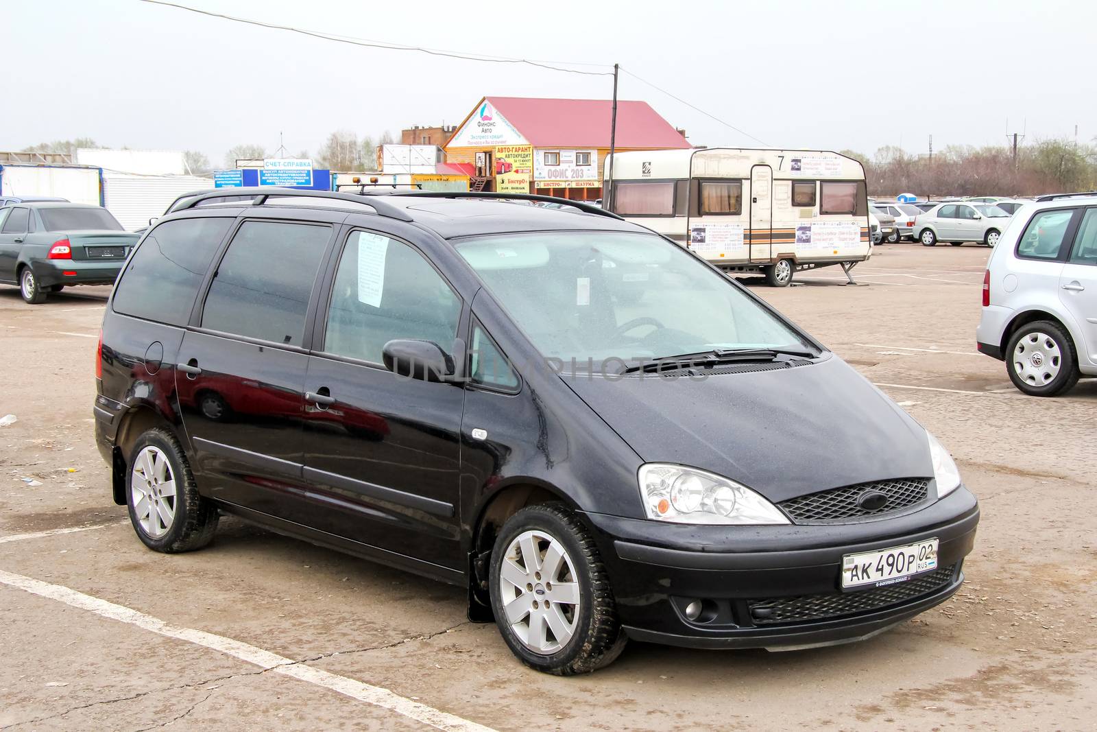 UFA, RUSSIA - APRIL 19, 2012: Motor car Ford Galaxy at the used cars trade center.