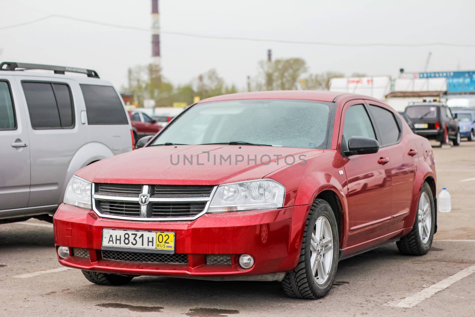 UFA, RUSSIA - APRIL 19, 2012: Motor car Dodge Avenger at the used cars trade center.
