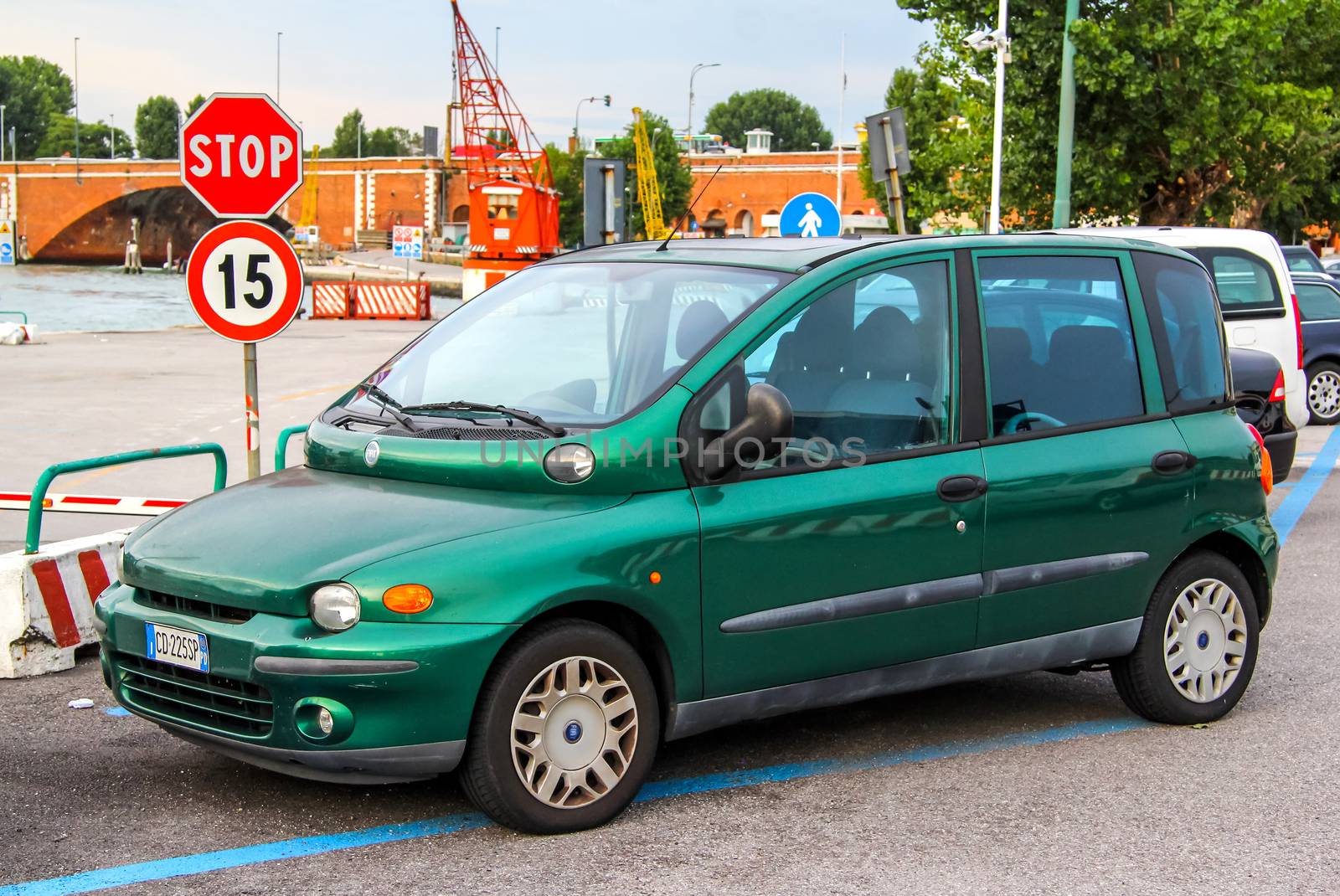 VENICE, ITALY - JULY 30, 2014: Motor car Fiat Multipla at the city street.