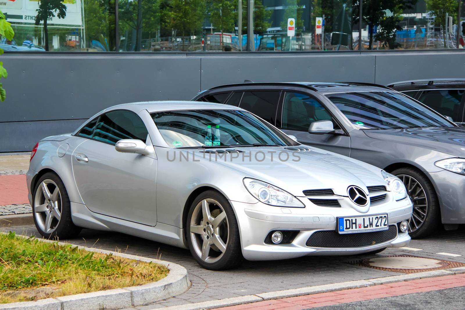 BREMEN, GERMANY - AUGUST 10, 2014: Motor car Mercedes-Benz R171 SLK-class at the city street.