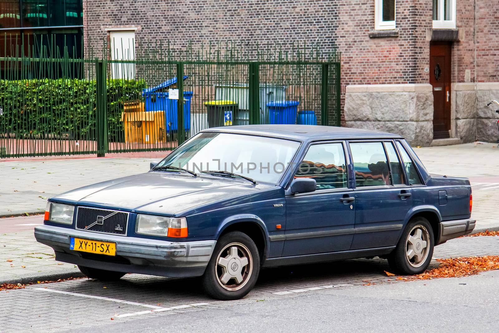 ROTTERDAM, NETHERLANDS - AUGUST 9, 2014: Motor car Volvo 700 Series at the city street.