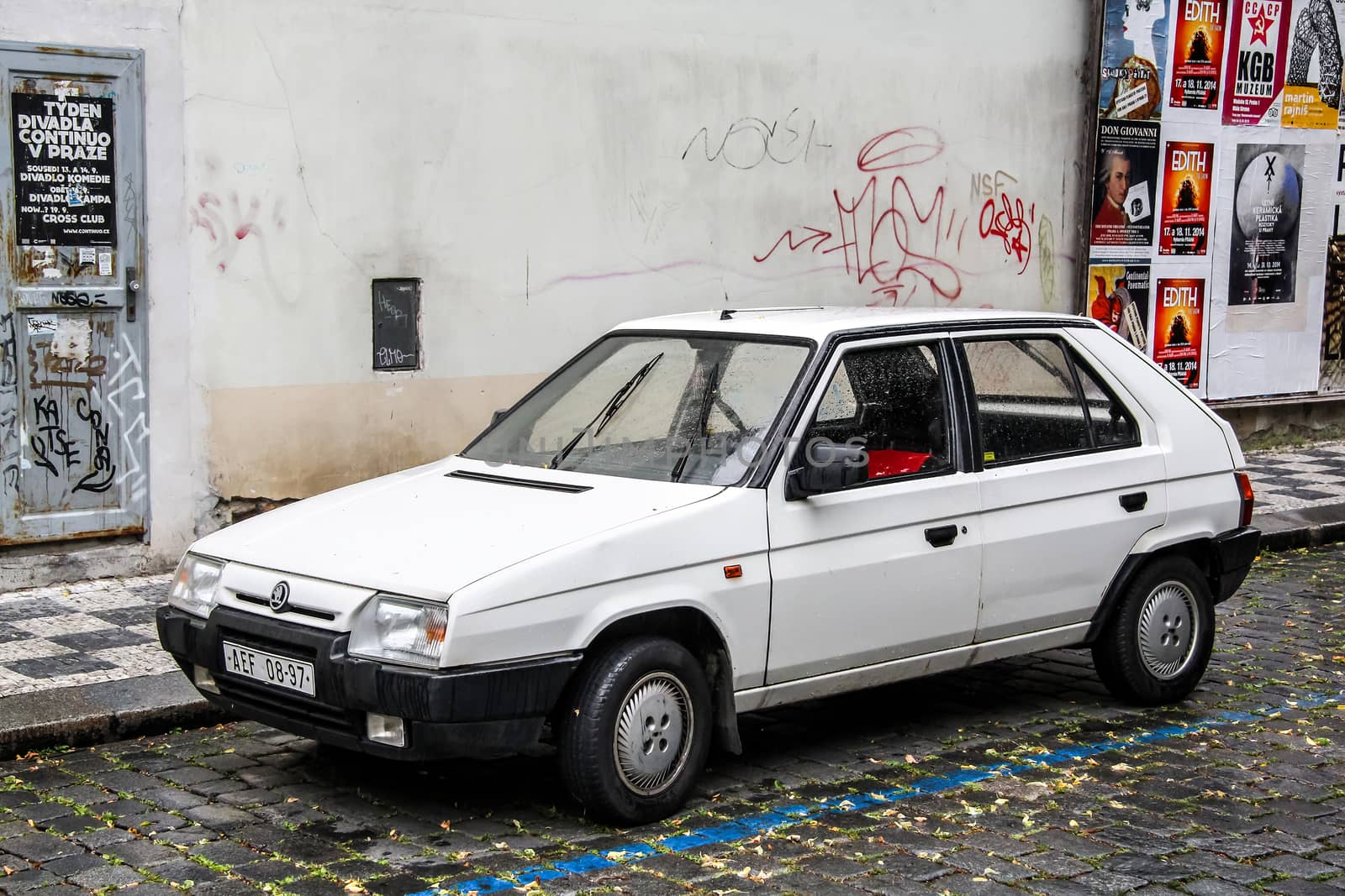 PRAGUE, CZECH REPUBLIC - JULY 21, 2014: Motor car Skoda Felicia at the city street.