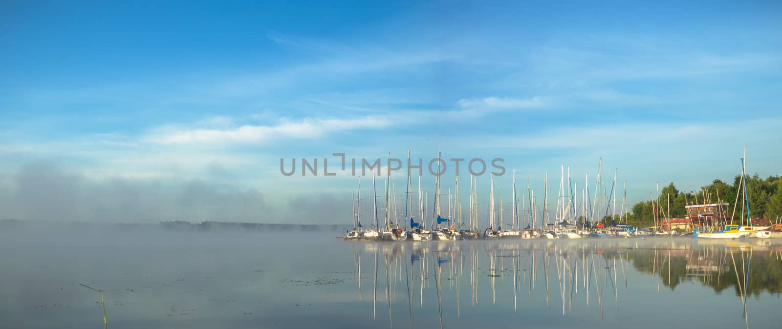 blue lake with cloudy sky, nature series