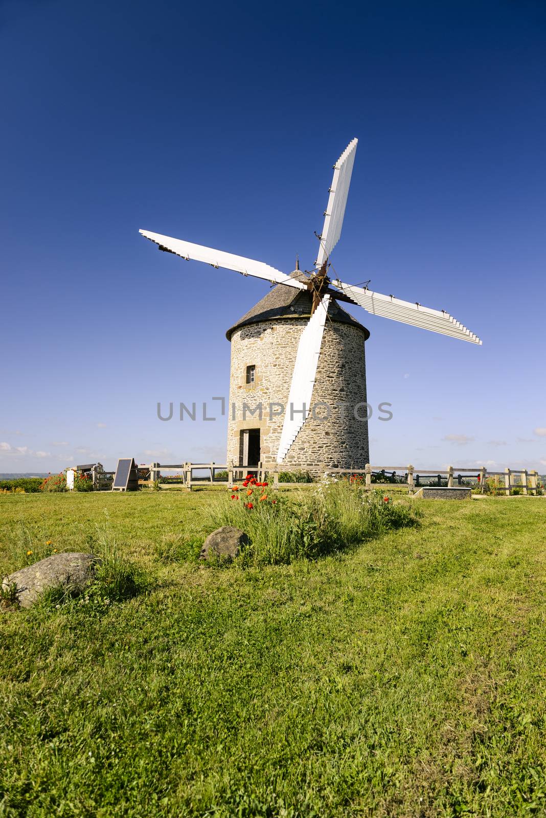 France, the Moidrey windmill in Pontorson in Normandie